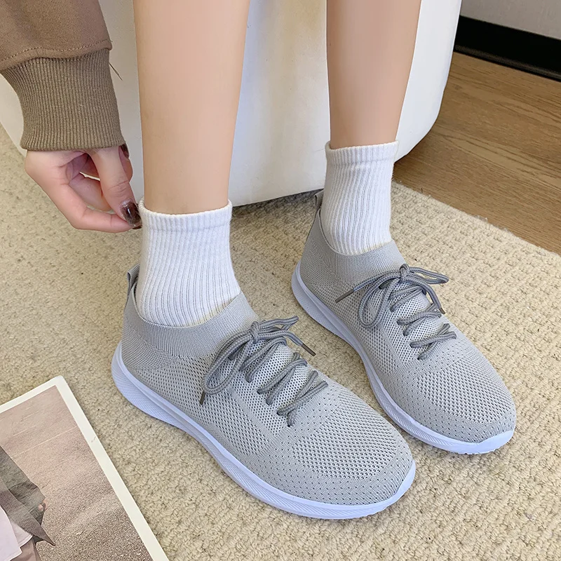 Women Non Slip Fashion Mesh Sneakers Summer Breathable Walking Sport Running Tennis Sneakers Female Casual Vulcanize Shoes