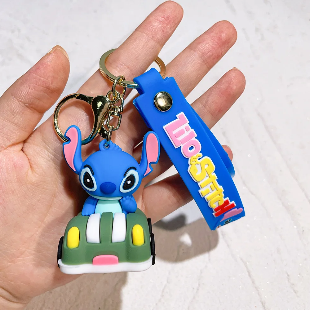 ディズニーリロとスティッチアニメキーホルダー、スティッチキーリング、バッグペンダント、車の装飾品、キーアクセサリー、子供の魅力ギフト、ハロウィーンのおもちゃ