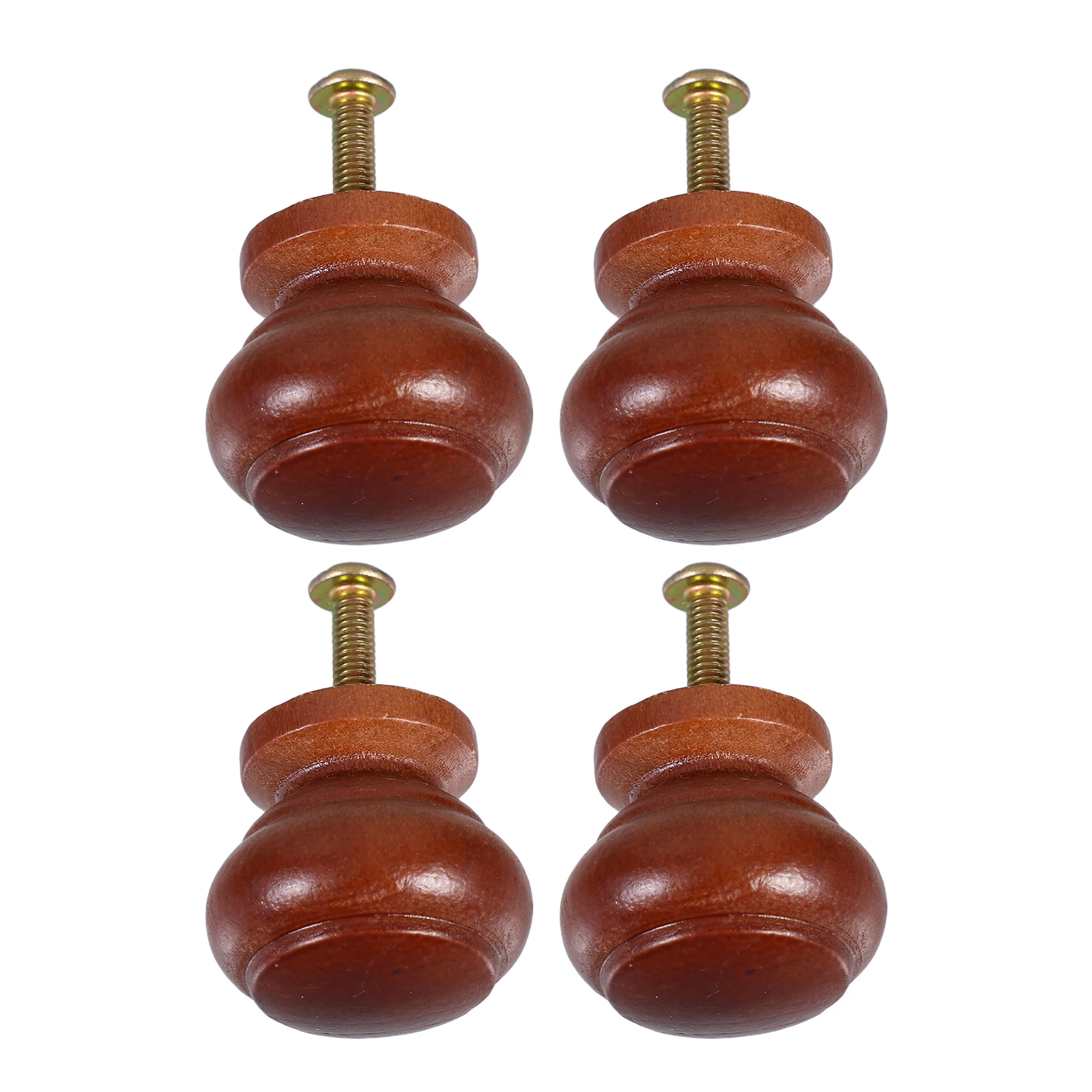 

4 PCS Drawer Wooden Handle niture Dresser Pulls Handles Decorative Cabinet Knobs Brown