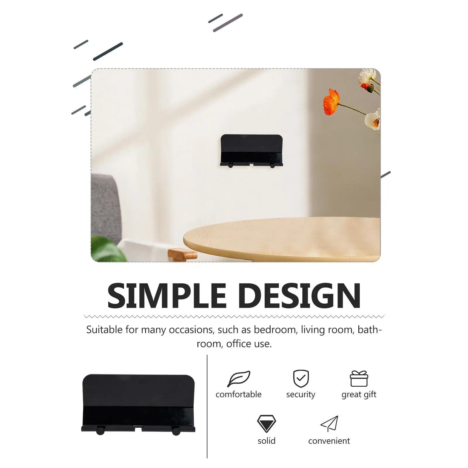 Phone Charging Bracket Wall Mounted Storage Rack For Speaker Cellphone Alarm Clock Bedroom Bathroom Office Multi-Purpose view 5