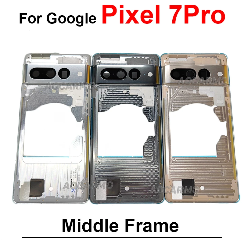 For Google Pixel 7 7Pro Pro Middle Frame With Side Keys Camera Cover Replacement Parts