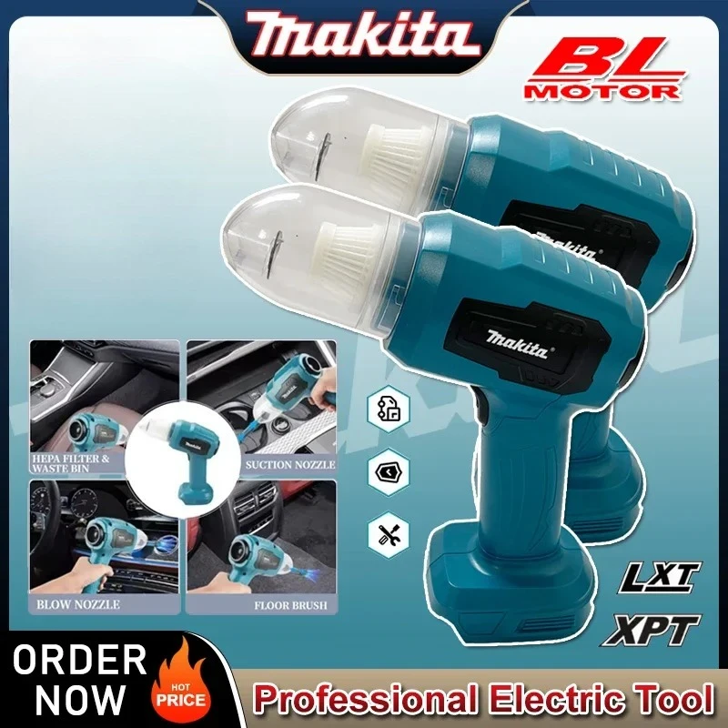 

Makita Strong Suction Mini Electric Vacuum Cleaner Wireless Handheld Home Cleaner Blower With 7 Nozzeles for Makita Battery