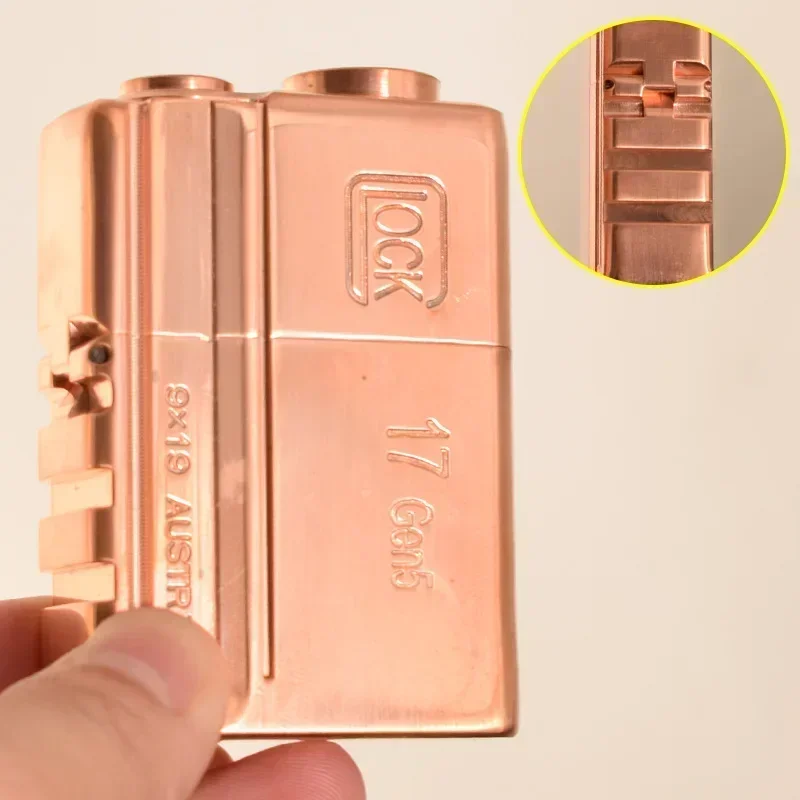 Brass Pure Copper Glock G17 Heavy Armour Punk Kerosene Lighter Sealed Oil Machine Waterproof and Windproof Toy Collection Gift