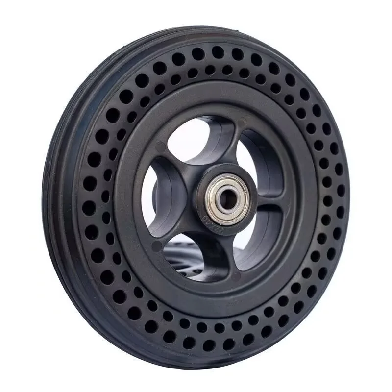 High Quality Practical Useful Wheel Rubber+Plastic Solid Tire Supplies With Wheel Hub 6 X 1 1/4 Accessories Black
