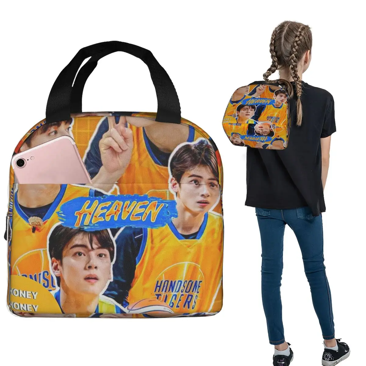 

Cha Eunwoo Astro Cha Eun Woo Singer Lunch Bags Insulated Bento Box Lunch Tote Resuable Picnic Bags for Woman Student School