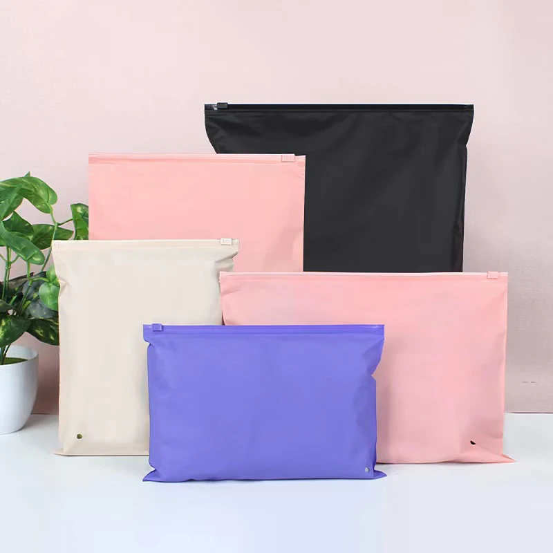 StoBag 50pcs Wholesale Color Frosted Matte Clothes Packaging Zipper Bags Ziplock Color Plastic Shipping Sealed Underwear Pouches