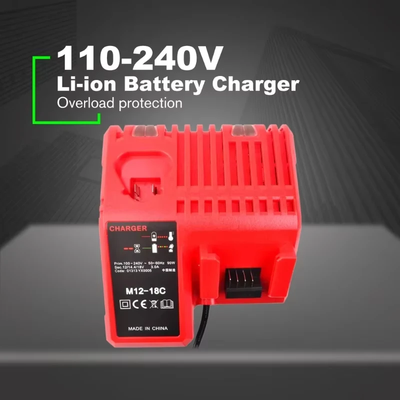 Náhradní nabíječka lithium-iontových baterií, vícenapěťová nabíječka pro Milwaukee M18 14,4 V - 18 V 48-11-1850 48-11-1840 48-11-1828 48-11-1815 - náhled 6
