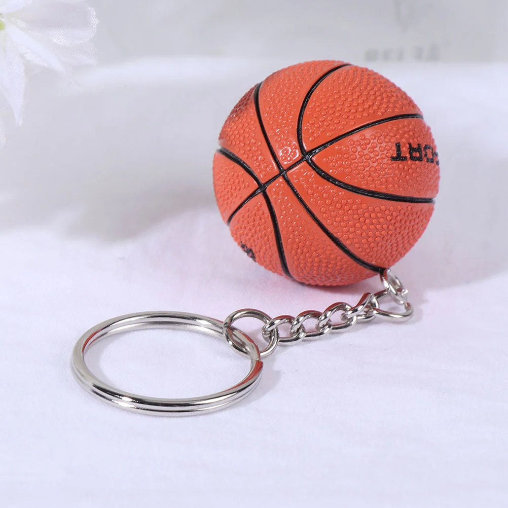 2 Pcs Simulation Basketball Pendant Mini Keyring Decor Keychain Car Gift Decorative Pu Man Ornaments for Kids