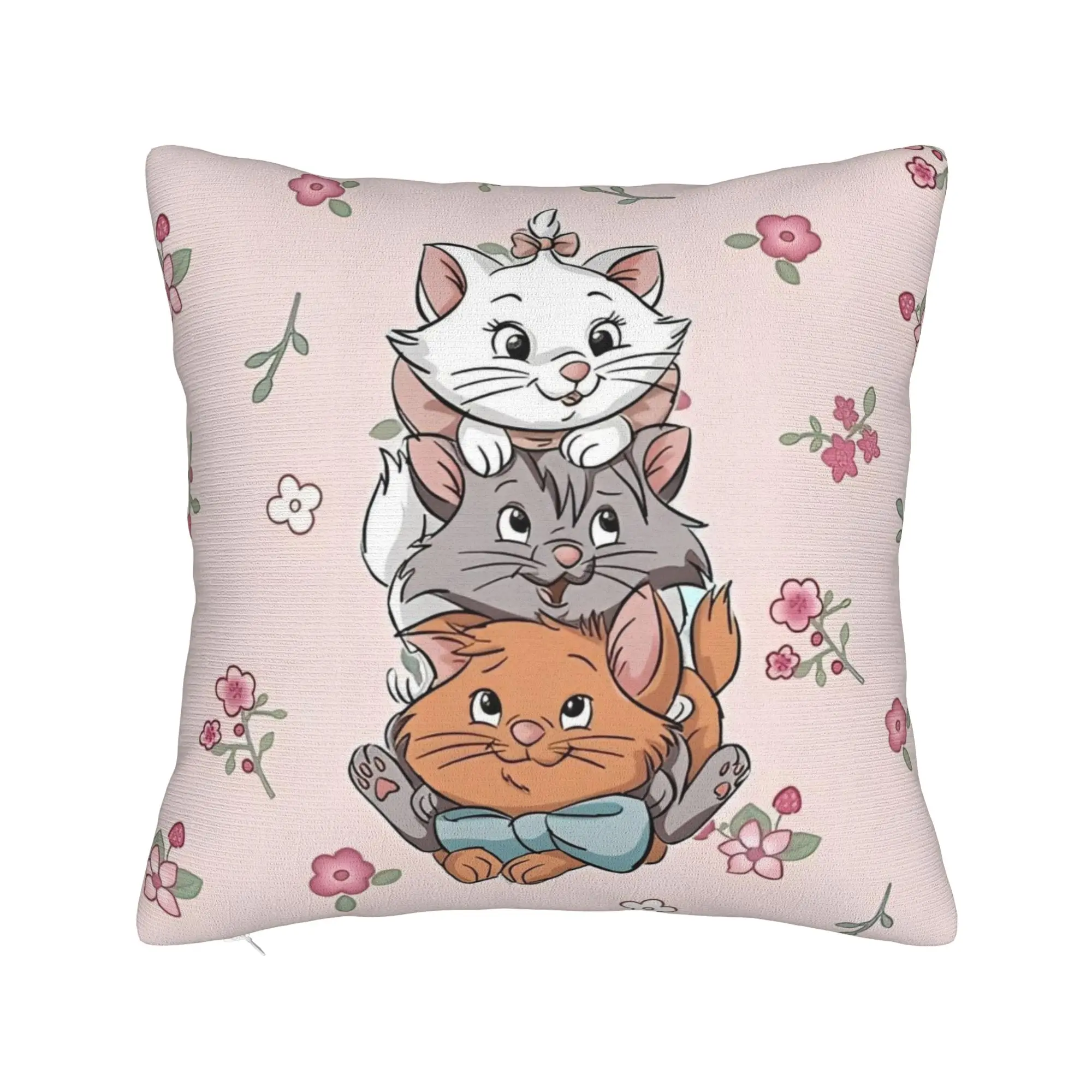 Marie Cat Aristocats Square Pillowcases Polyester Couch  Cushion Case Creative Decorative Pillow Cover 45*45