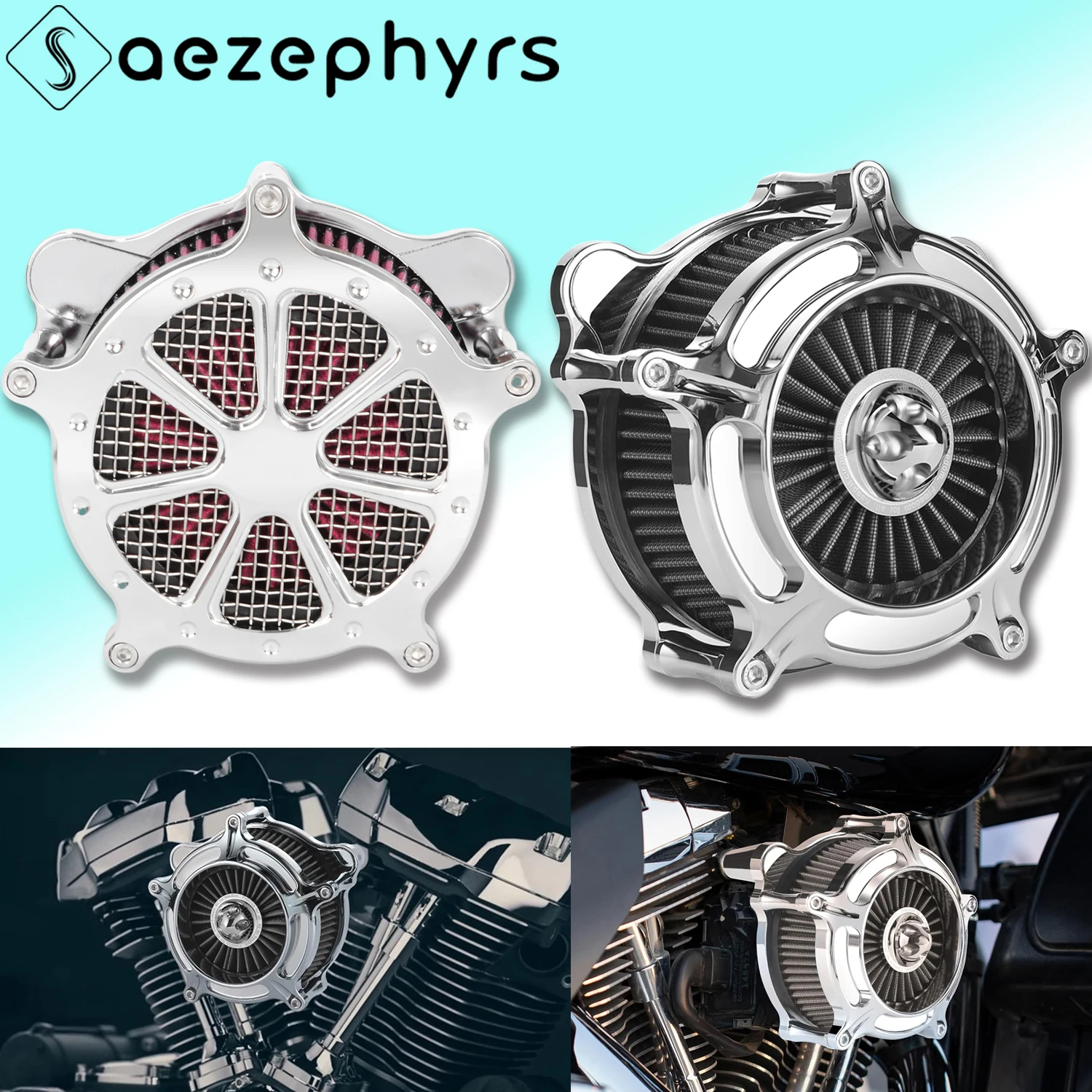 

Motorcycle Air Cleaner Intake Filter cover Kit For Harley Touring Sportster XL 883 1200 Dyna FXR street bob Softail Road King