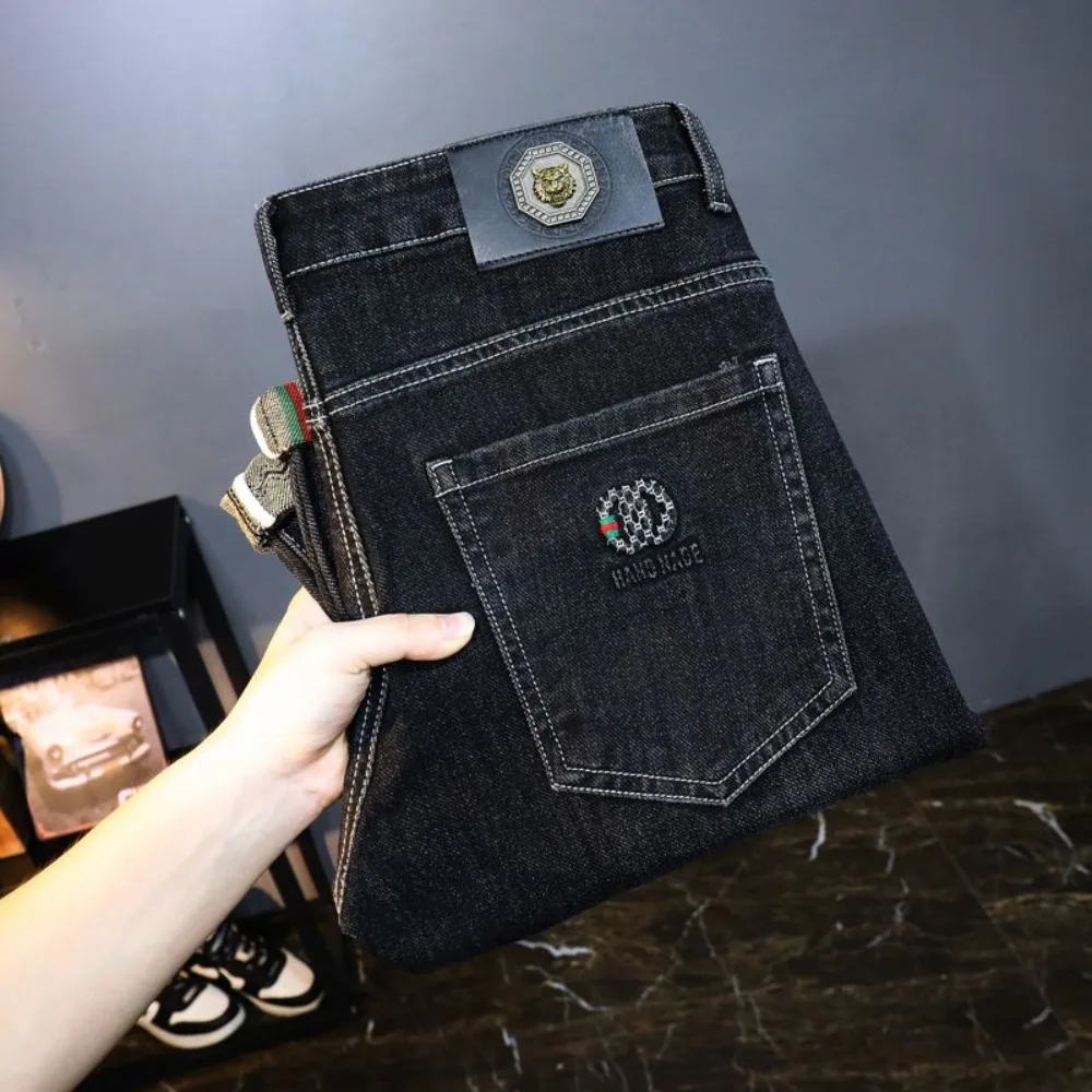 ممزق منتظم سليم صالح مستقيم جان الراحة عادية الخريف موضة الدنيم بانت كلاسيكي نحيل خمر للجنسين الرجال تمتد بنطلون