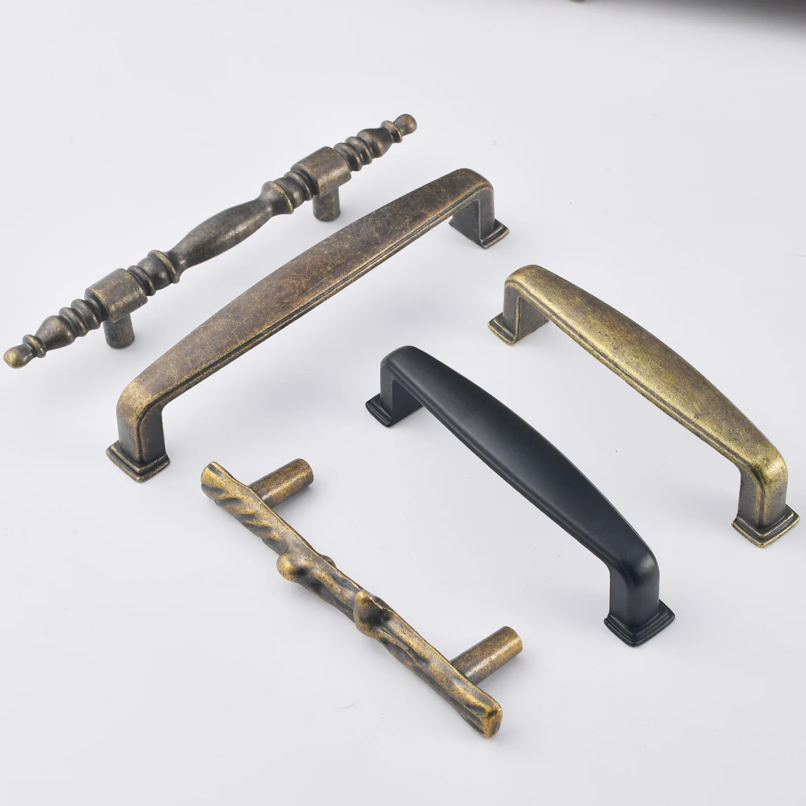Modern simple black cabinet drawer handle kitchen shoe cabinet handle extended wardrobe door branch handle alloy