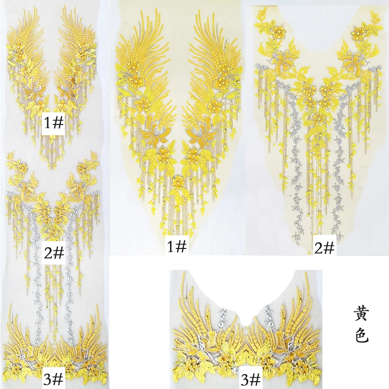 Applizierte Bekleidungsdekoration, tiefer V-Ausschnitt, Abendkleid, Stoff, luxuriöse Perlen, Perlen, langes Material