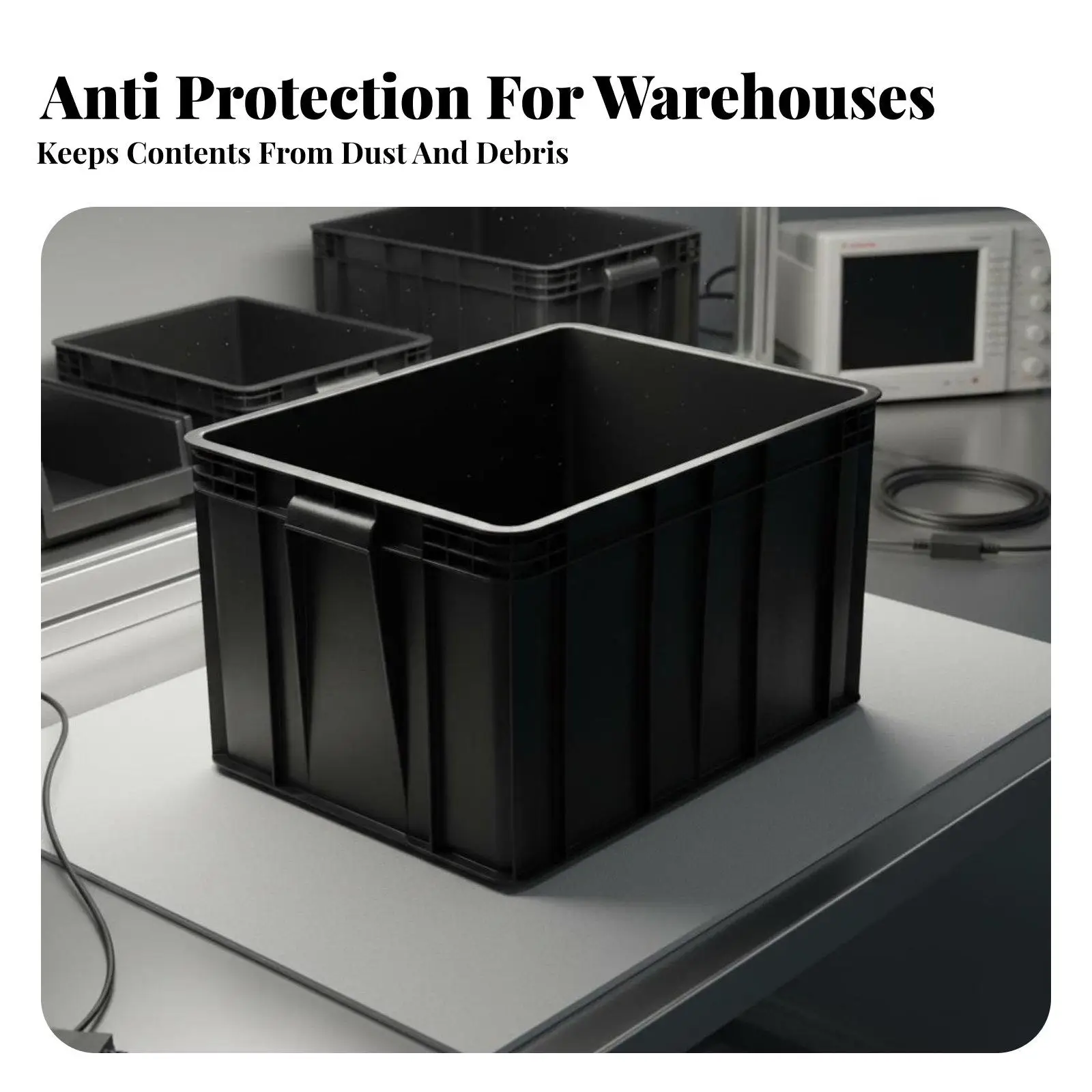 Anti Turnover Box Lid Compatible Electronic Components Bin Sturdy ESD Container