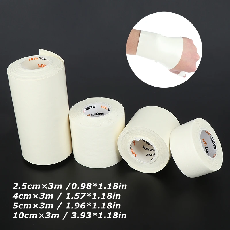 

●1Roll Sponge Beige Premium Adhesive Tape Sport Binding Physio Muscle 25/40/100mm Elastic Bandage Strain Injury Support
