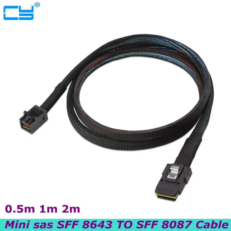NEW MINI SAS 3.0 8643 To SFF 8087 HD Server Storage Array Data Cable Mini SAS HD SFF-8643 Data Server Hard Disk Raid Cable 1m