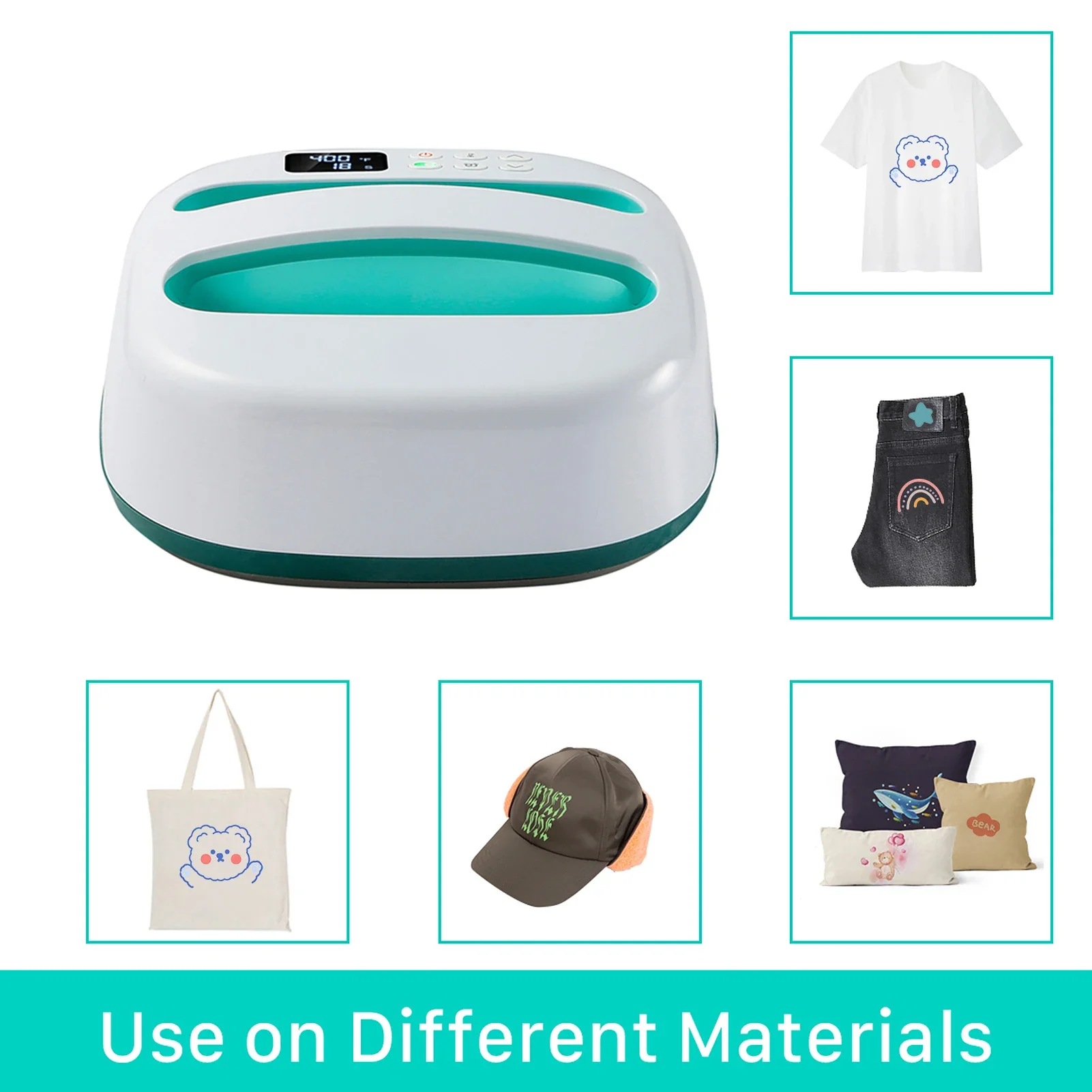 HP2 Heat Press Machine DTF Heating Pad Device for T-Shirts Heating Transfer Iron Press Fast Heat Up for Sublimation HTV Vinyl