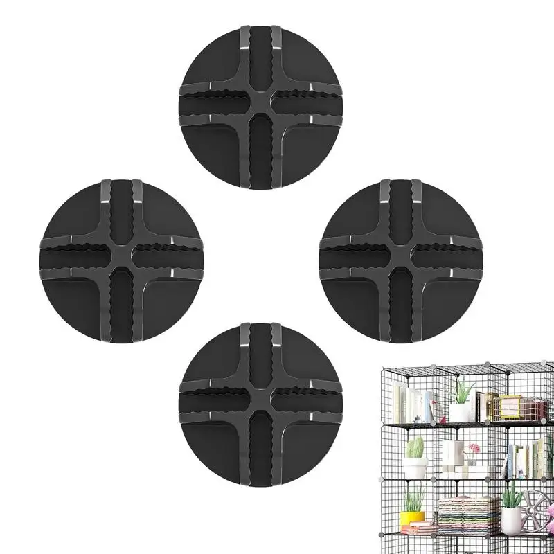 Black Connectors for Cube Storage Storage Shelving Cube Connector 4 pcs Universal Connectors Grid Connector Set for Wire Cube