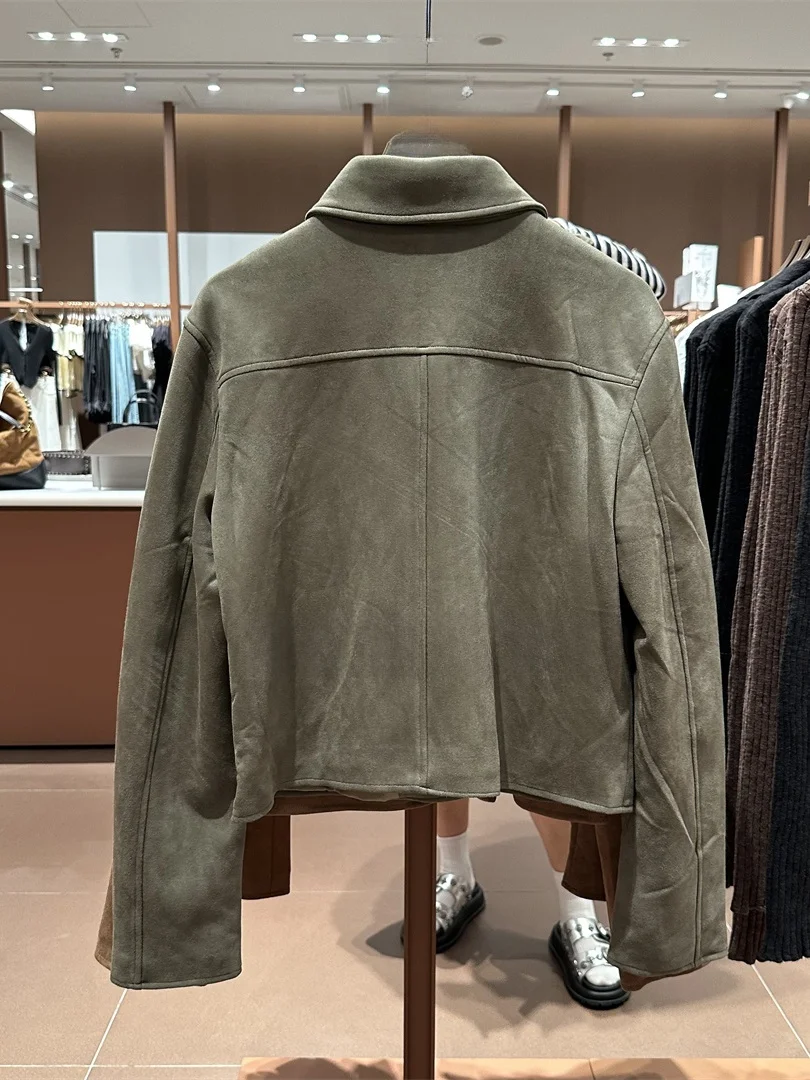 Cappotto lungo invernale in pelle scamosciata retrò Amber Glimmer da donna nuovo inverno 5002 Fibra di poliestere vintage Sle Altri materiali