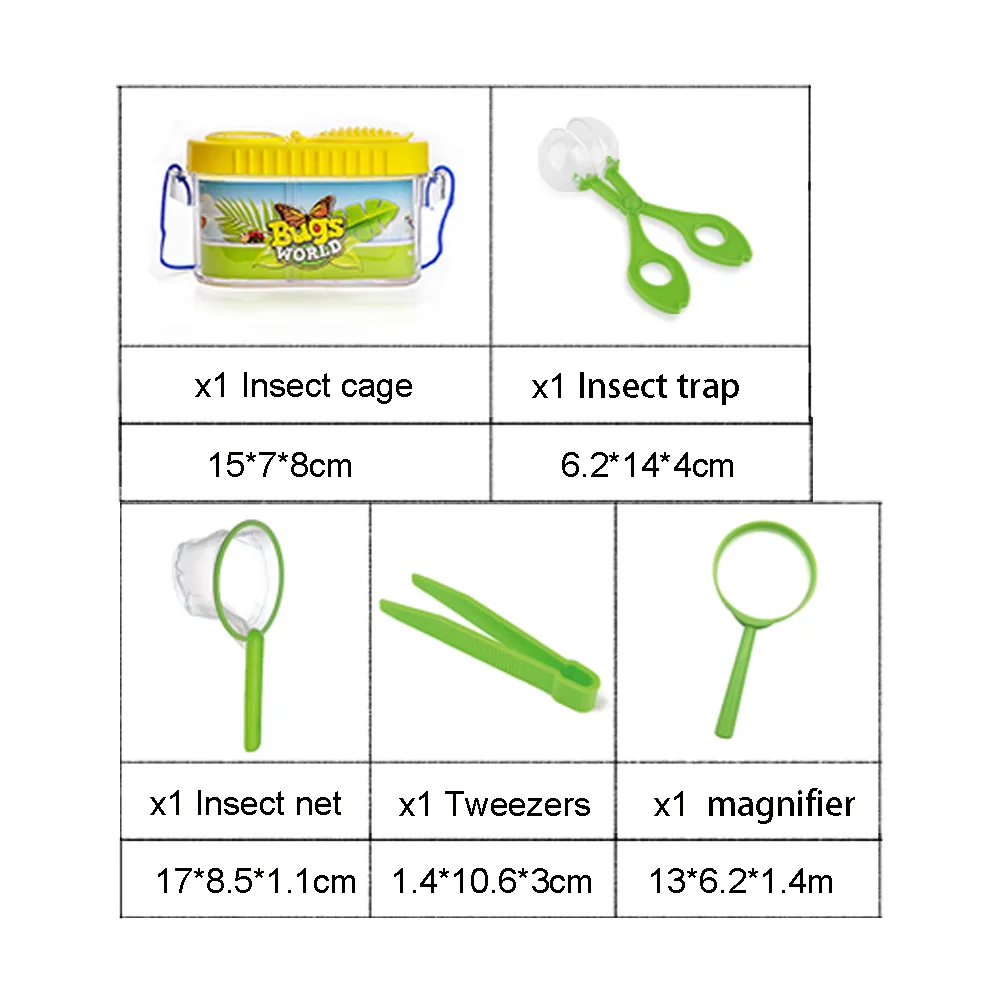 6pcs Outdoor Insect Catching Tool Set for Children Insect Observation Box  Kids Science Nature Exploration Tools Educational Toy