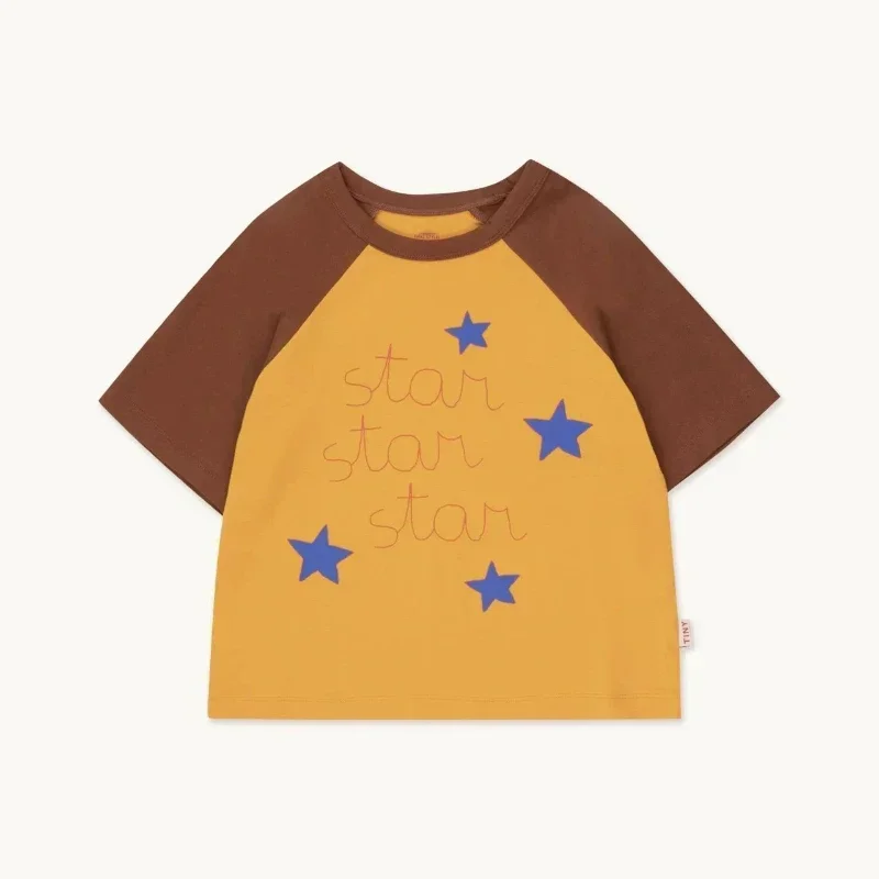 OUYANG&IVAN Children T-shirt Kids Tees 2025 New Summer TC Boys Girls Cute Print Short Sleeve T Shirts Child Cotton Tops Clothing