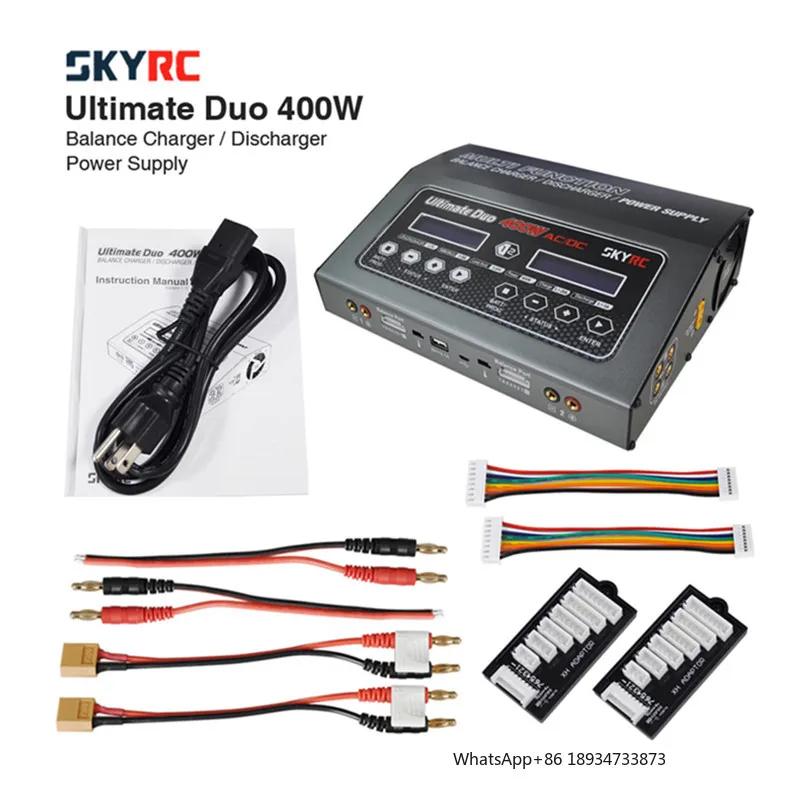 SKYRC D400 Dual Channel Balance Charger Ultimate Duo 400W AC DC Support 1-7S Lithium Batteries For FPV Racing Drone/Quadcopter