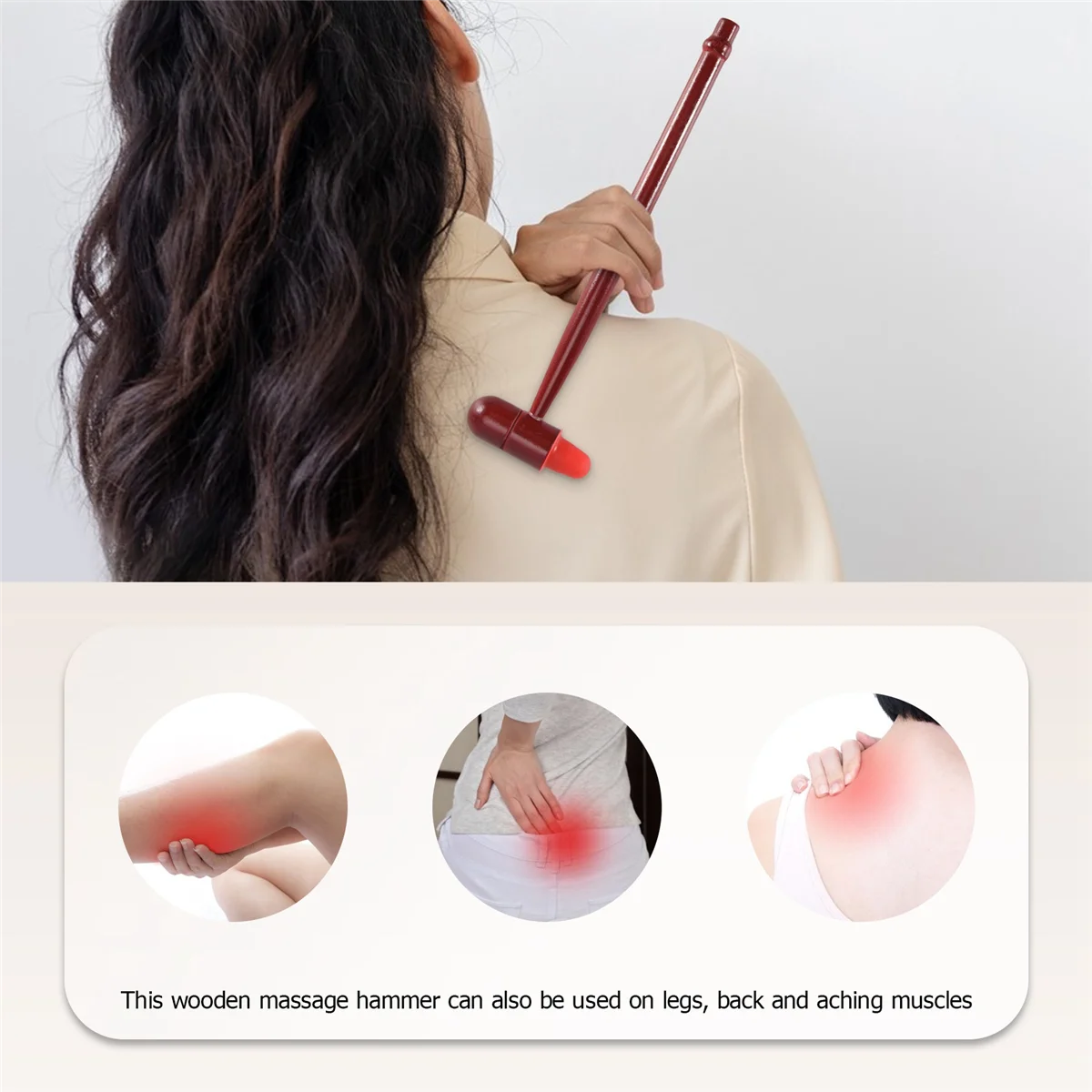 ค้อนนวดไม้ความเครียดผ่อนคลายอุปกรณ์นวดเคาะค้อน