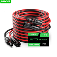 JMUYTOP 236inch/6M/19FT Solar Panel Extension Cable 14AWG 2mm2 For Jakery/Renogy/Anker/EcoFLOW/BougeRV protable power station