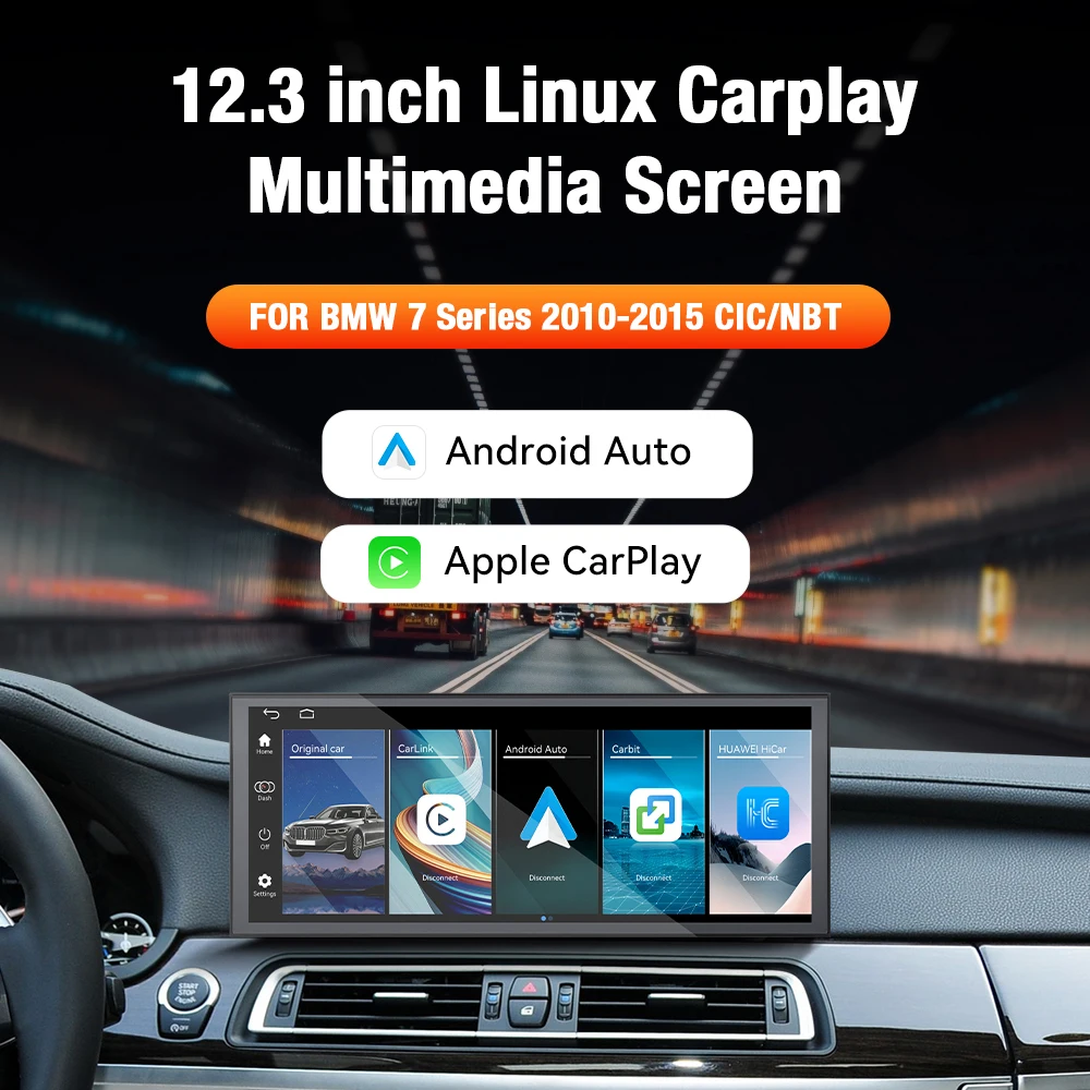 12.3 Inch Linux Carplay Screen For BMW 7 Series F01 F02 2010-2015 IPS Touch Stereo Unit Multi Storage BT5.0 CarPlay Android Auto