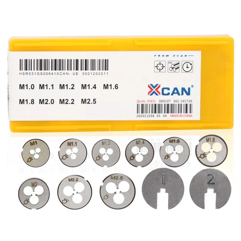 XCAN Tap Die Set M1-M2.5 Metric Thread Tap and Die Screw Tap Die Wrench Threading Tools Hand Tools 31pcs