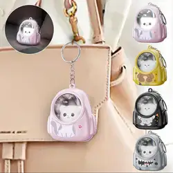 Mini gattino portachiavi luce portatile lettiera torcia per bambini cartone animato carino proiettore compatto piccolo regalo lampada a sospensione