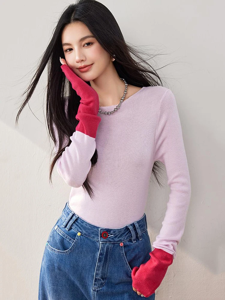 Knitted Sweaters Women Chic O-Neck Pullover Sweater Autumn Winter Streetwear Long Sleeve Slim Fit Top Y2K