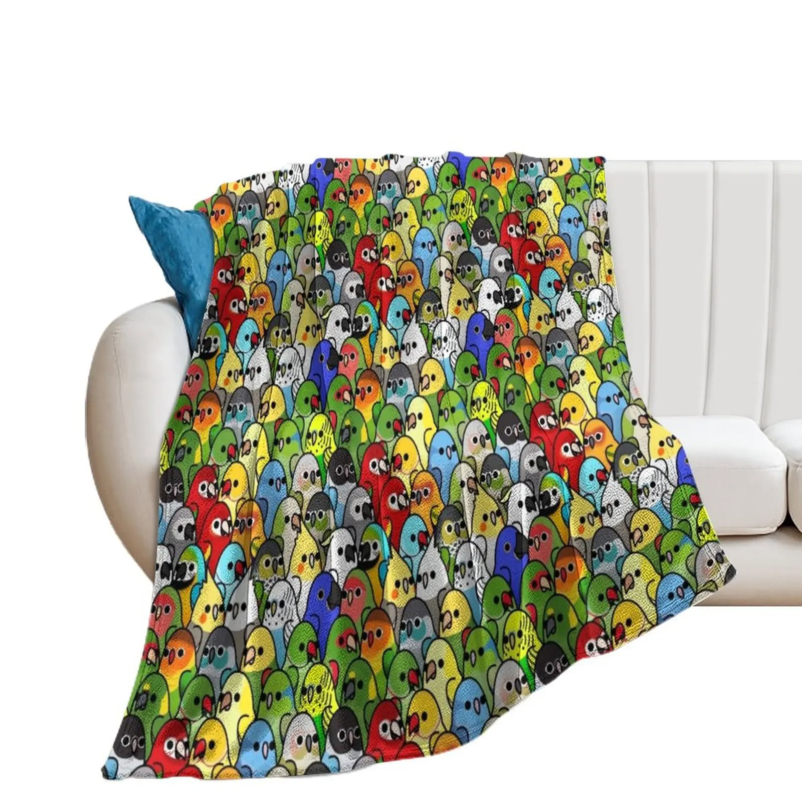 

Too Many Birds! Bird Squad Classic Throw Blanket Thermals For Travel Soft Plaid Blankets