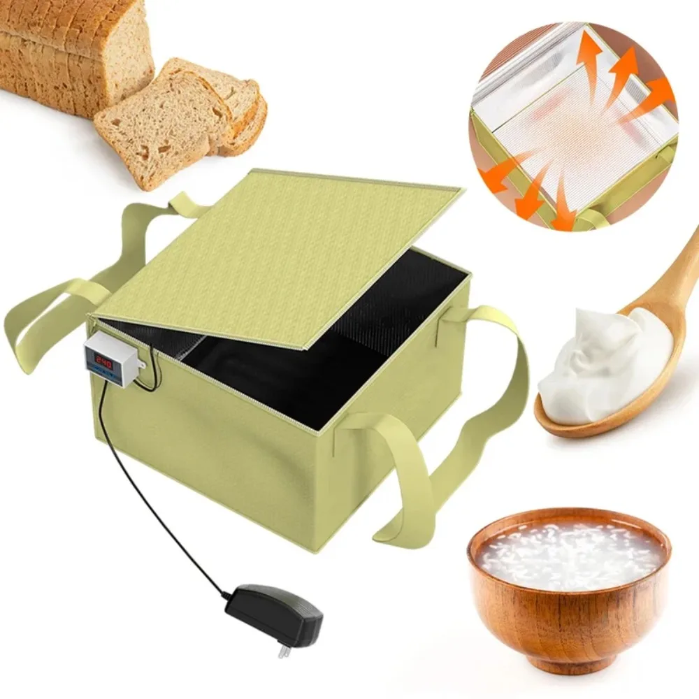 -50-110 Celsius Dough Proofing Box with Heating Pad Precise Temperature Control Bread Proofer Foldable Sourdough Starter Box