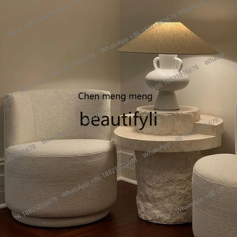 

Wabi Sand Wind Designer Model Room Roman Travertine Coffee Table Creative Broken Marble Sofa Side Table Villa