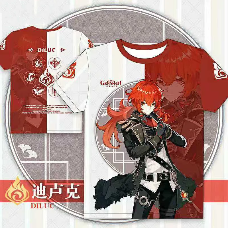 Genshin Impact 3D Print T-Shirts Anime Game Kawaii Girls Streetwear Keqing Xiao Men Women Oversized T Shirt Kids Boys Tees Tops