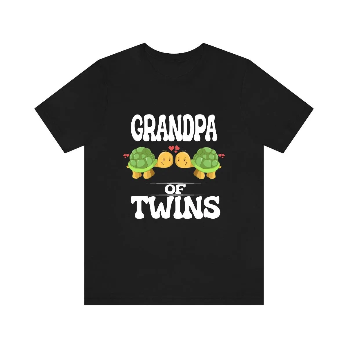 Grandpa Of Twins T Shirt Turtles Announcement Grandfather