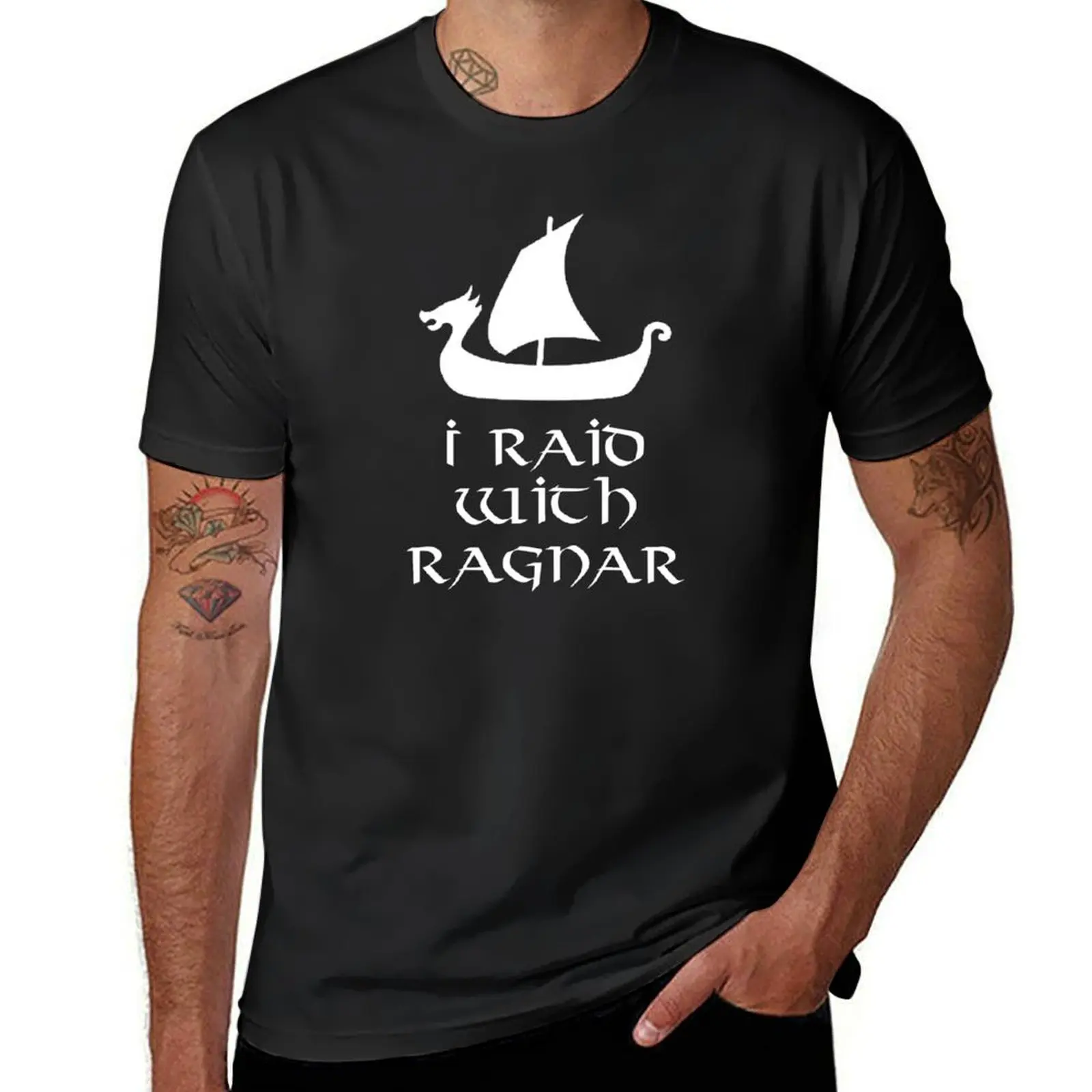 

I Raid With Ragnar T-Shirt cute clothes vintage t shirts Luxury man oversized t shirt clothing for men