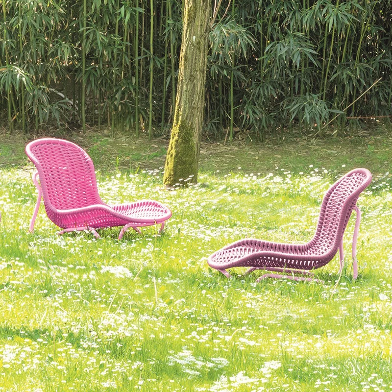 #Outdoor Leisure Tables And Chairs Patio Garden Waterproof Chair Hotel Restaurant Aluminum Alloy Rope Weaving Dining Chair