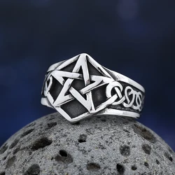 316L Stainless Steel Good Polished Star Ring With Pattern Fashion Jewelry For Man Women For Teens Party Gift us size 7 to 14