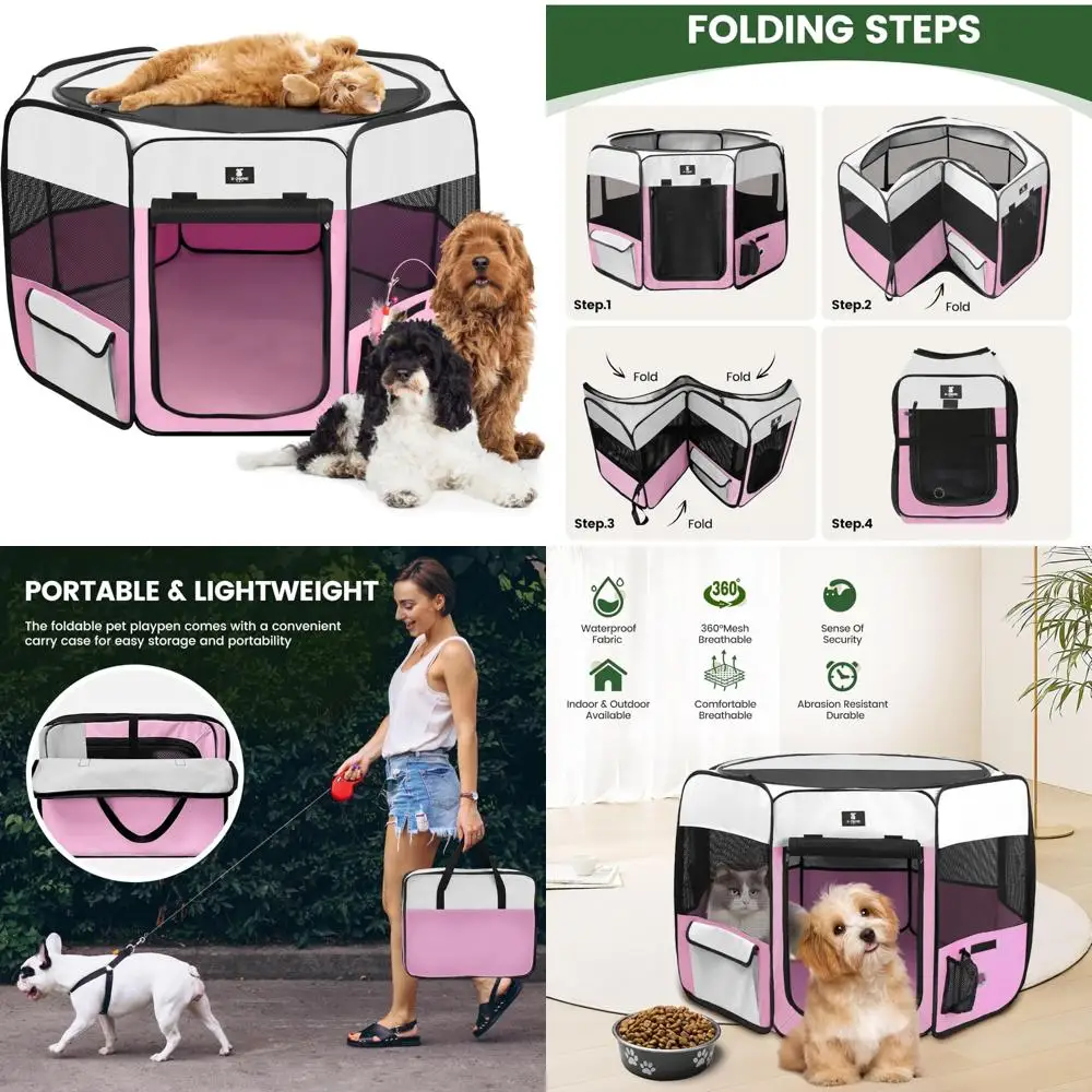 

Портативный складной манеж для домашних животных для собак, щенков, кошек, кроликов, цыплят - игровая палатка для упражнений в помещении, ящик для питомника, идеально подходит для маленьких