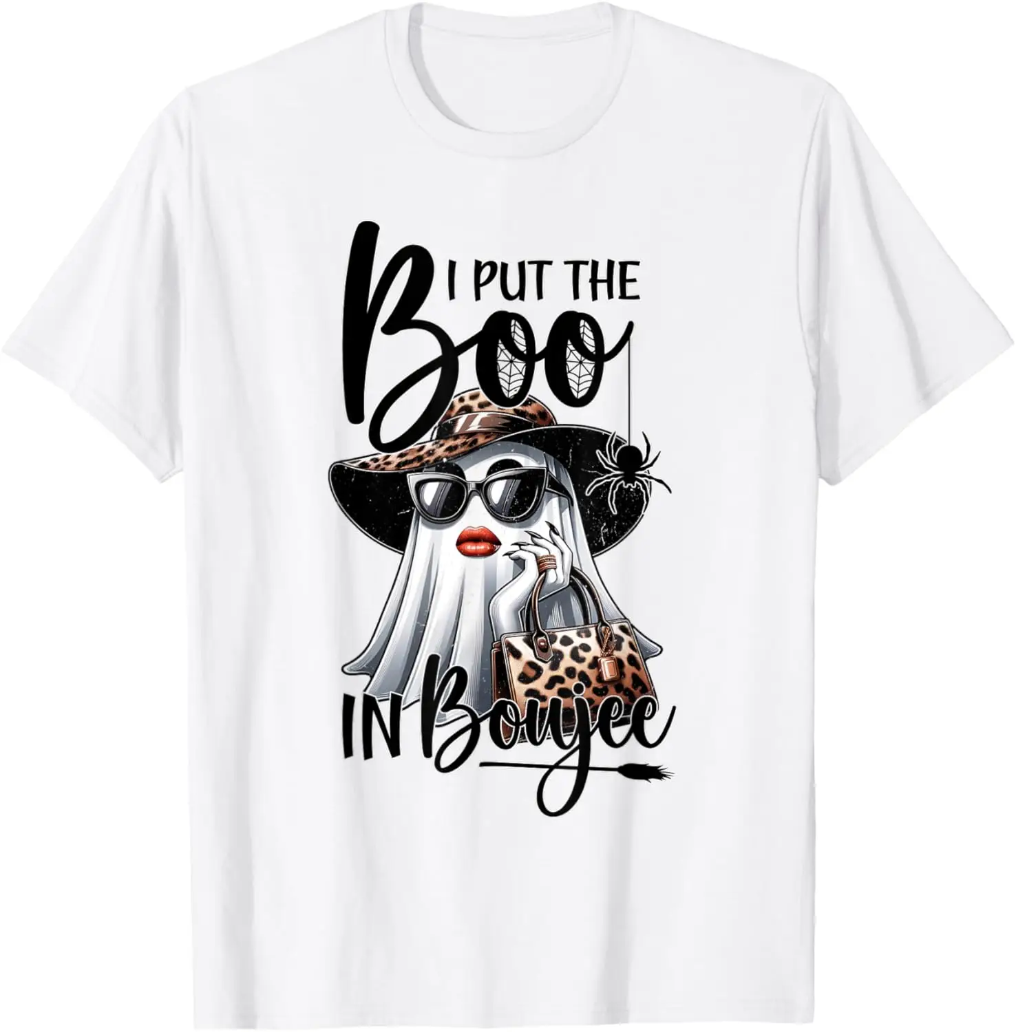 I Put The Boo In Boujee Halloween Cute Lady Ghost Girl Women T-Shirt