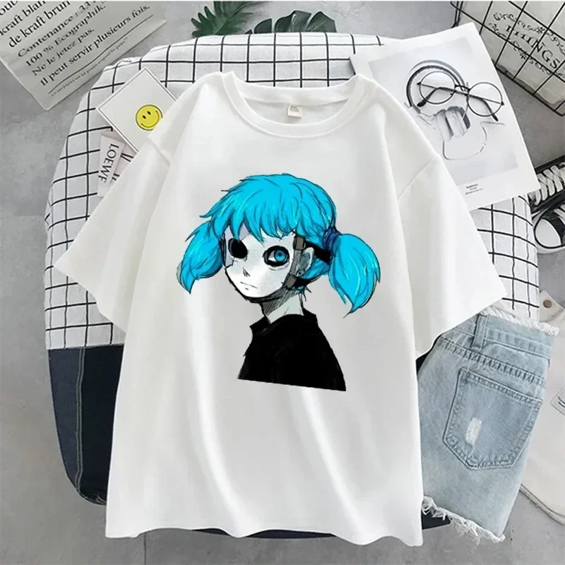 Sally Face Print T Shirt Women Funny Casual Short Sleeve T-shirt Summer Fashion Casual Tees Oversized T Shirt Street Clothes