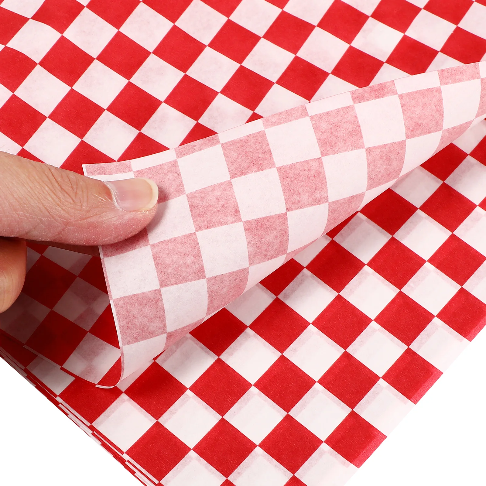 

24 Pcs Red Checkered Baking Paper 30x30cm Food Grade Greaseproof Wax Wrap Sandwich Liner Snack Basket Kitchen Set