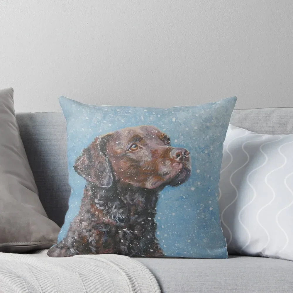 

Chesapeake Bay Retriever Fine Art Painting Throw Pillow Decorative Sofa Cushions autumn decoration Christmas Pillowcase Pillow