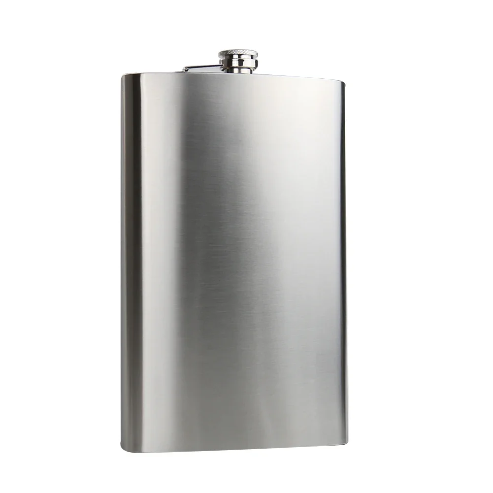 

Flask Hip Outdoor Camping Stainless Steel 64oz Durable Portable Wine Whiskey Bottle with Carry Strap for Travel Hiking Picnic