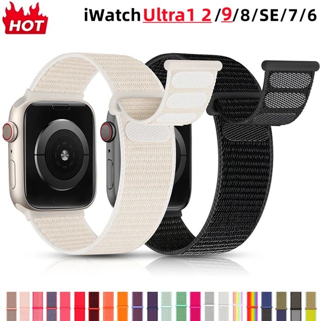 Nylonowy pasek z pętelką do Apple Watch Band 40mm 44mm 49mm 45mm 41mm 38mm 42mm 46mm Nylonowa bransoletka IWatch series Ultra 11 10 9 8 SE 7 6