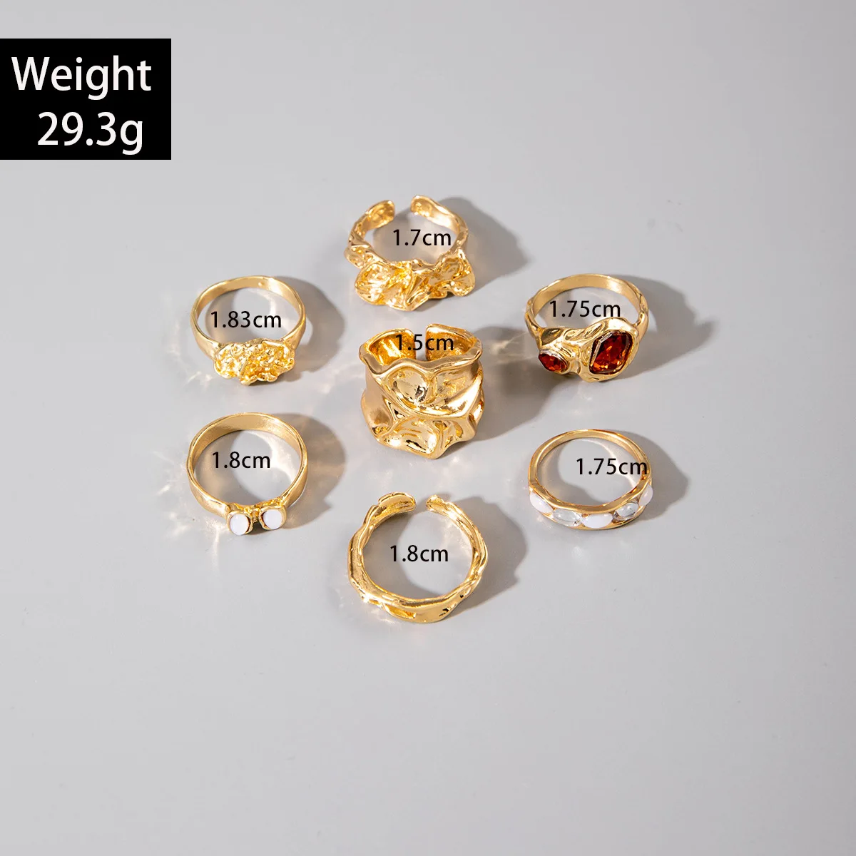 European and American cross-border, alloy gemstone ring, metal exaggerated ring set, diamond-set ring cross-border jewelry.
