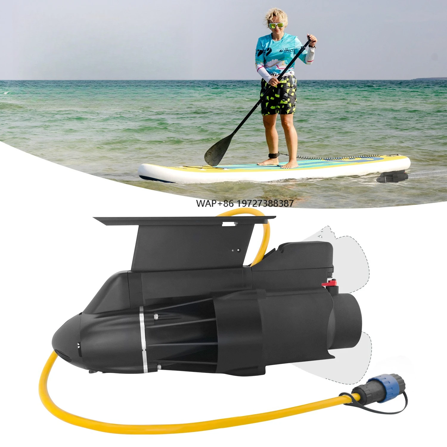 

Directional Inflatable SUP Paddle Board Propeller Motor, Underwater Electric Fin for Kayak, Canoe, and Fishing Boat.