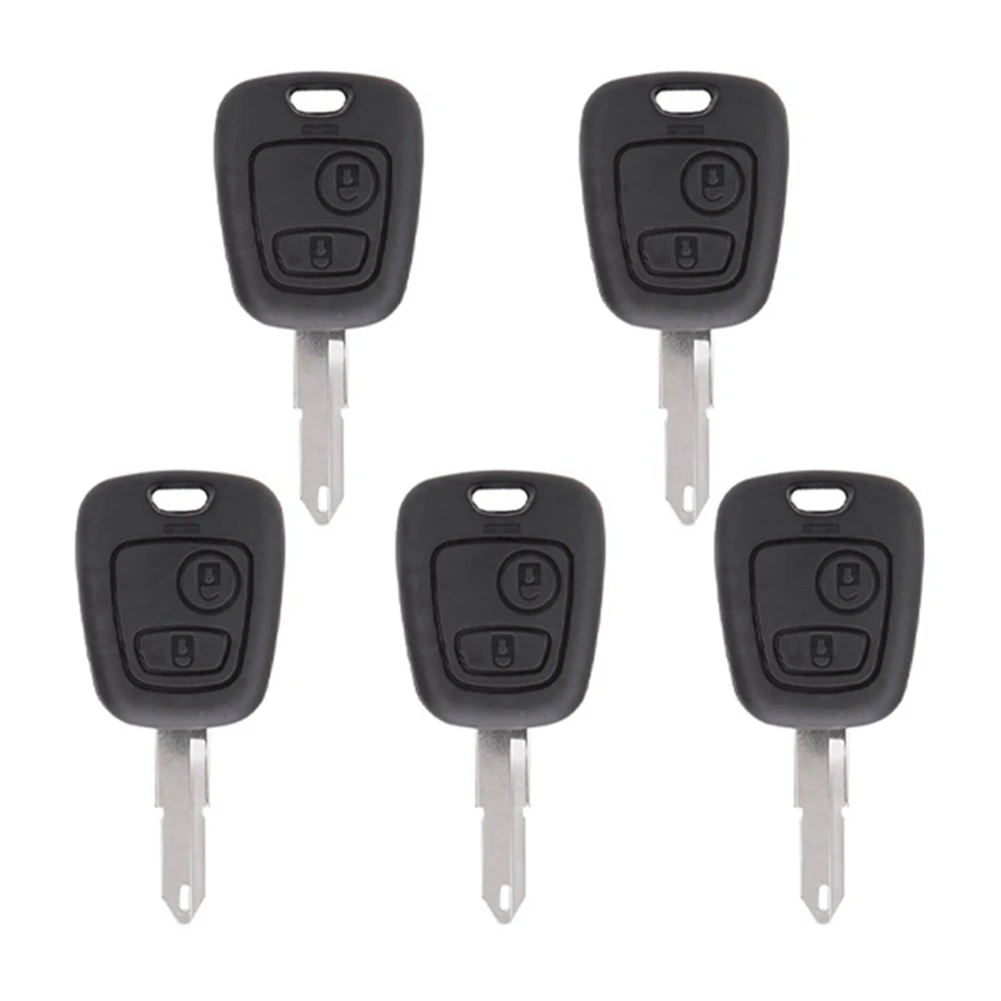 Car 2-Button Key Shell Remote Control Key Shell With Key Embryo For 106 107 206 207 306 307 406 407-T61C